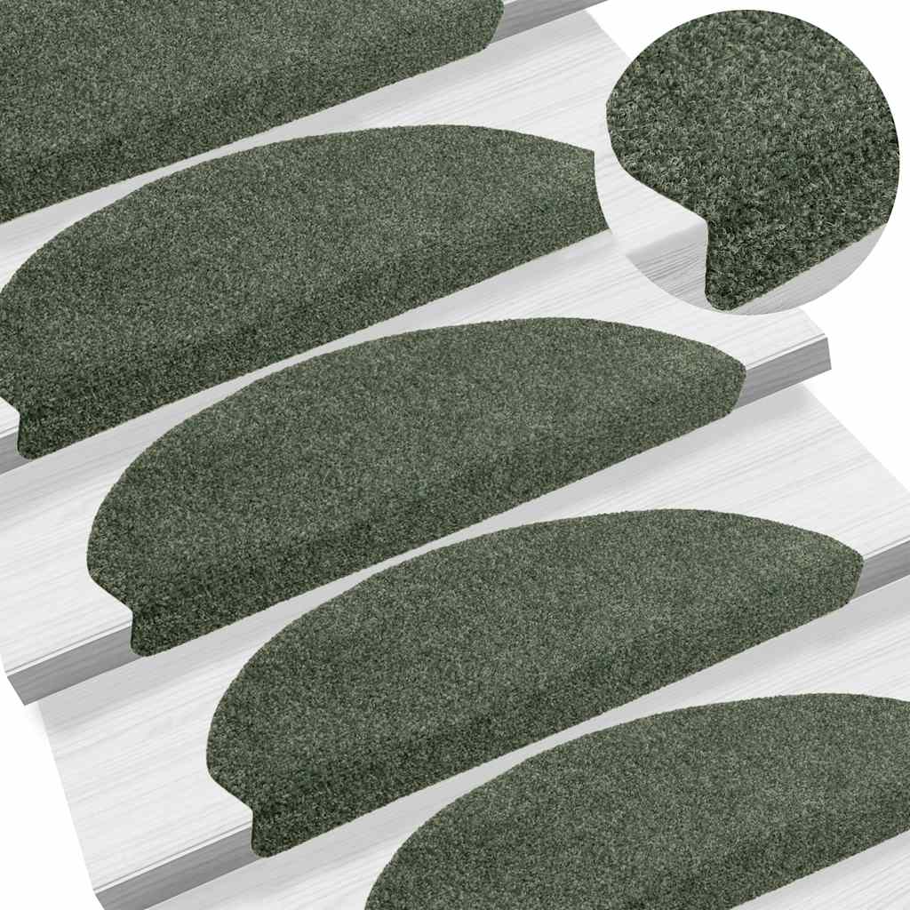 vidaXL Stufenmatten Selbstklebend 5 Stk. 65x21x4 cm Grün Halbrund Groß