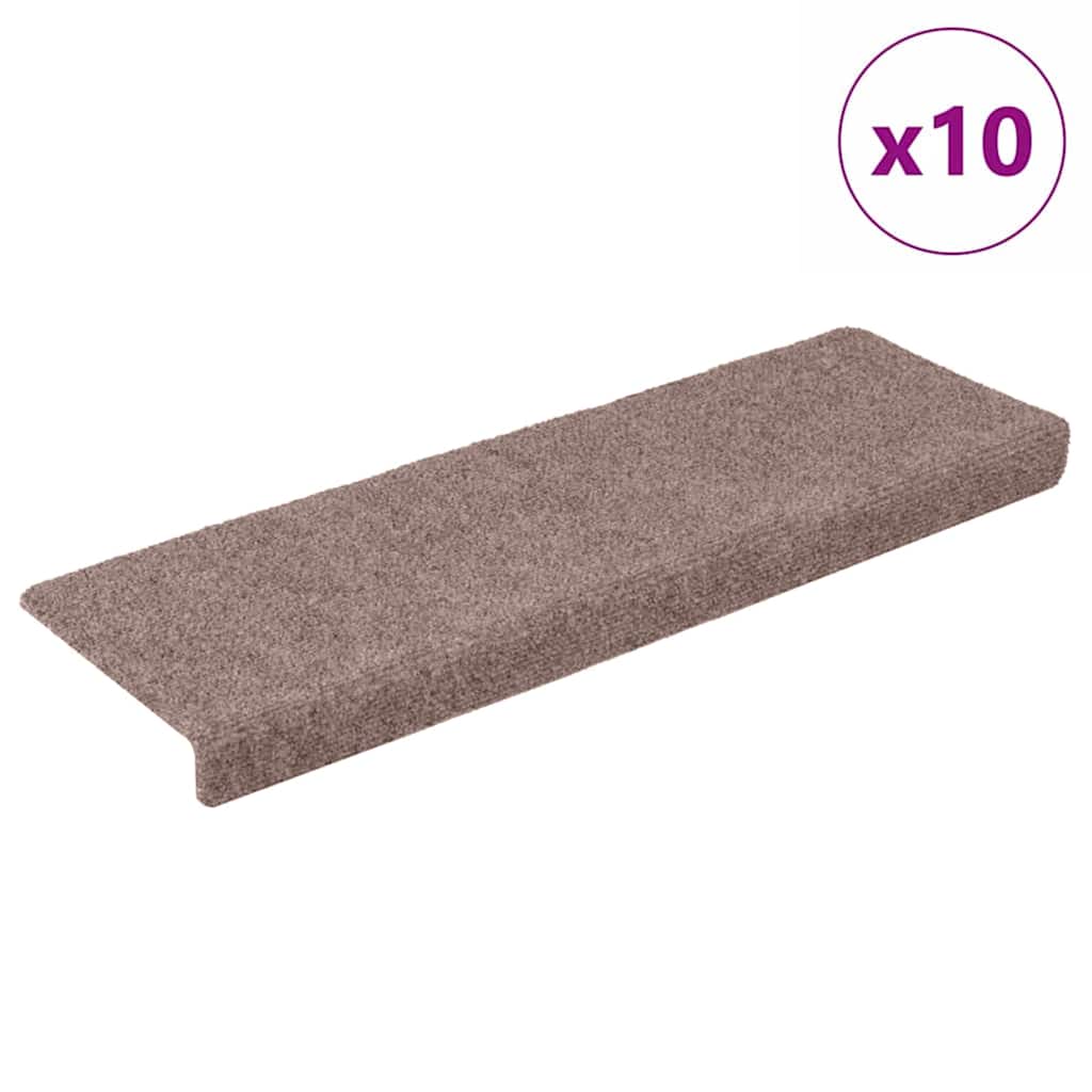 vidaXL Nášlapy na schody 10 ks krémové 65x21x4 cm vpichované
