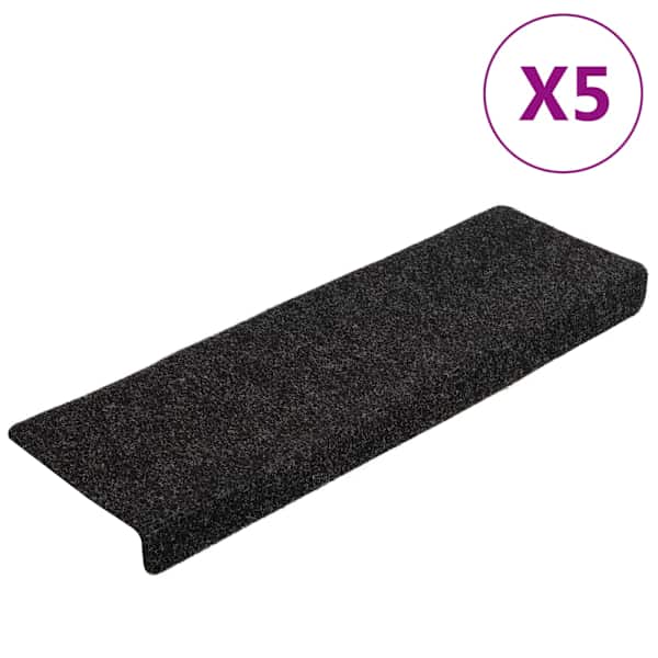 vidaXL trepimatid, isekleepuvad, 5 tk, 65 x 21 x 4 cm, mustad, ristk&uuml;likukujulise servaga