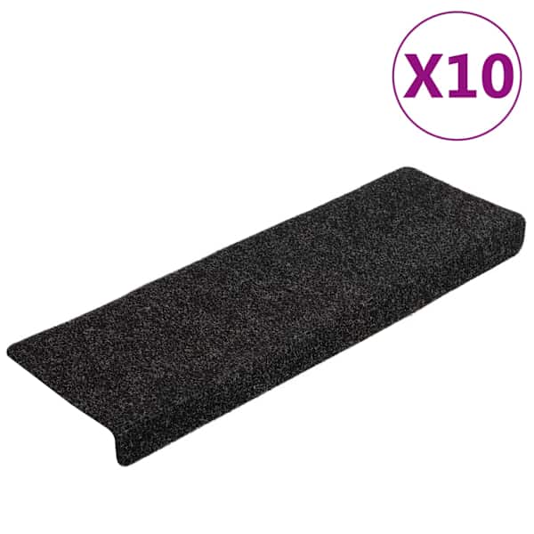 vidaXL trepimatid, isekleepuvad, 10 tk, 65 x 21 x 4 cm, mustad, ristk&uuml;likukujulised servad