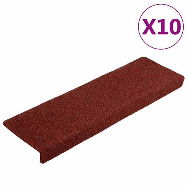 vidaXL trepimatid, isekleepuvad, 10 tk, 65 x 21 x 4 cm, bordoopunased, ristk&uuml;likukujulise servaga