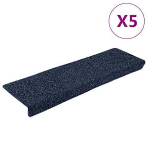 Preproge za stopnice samolepilne 5 kosov 65x21x4 cm antracitne pravokotne robove