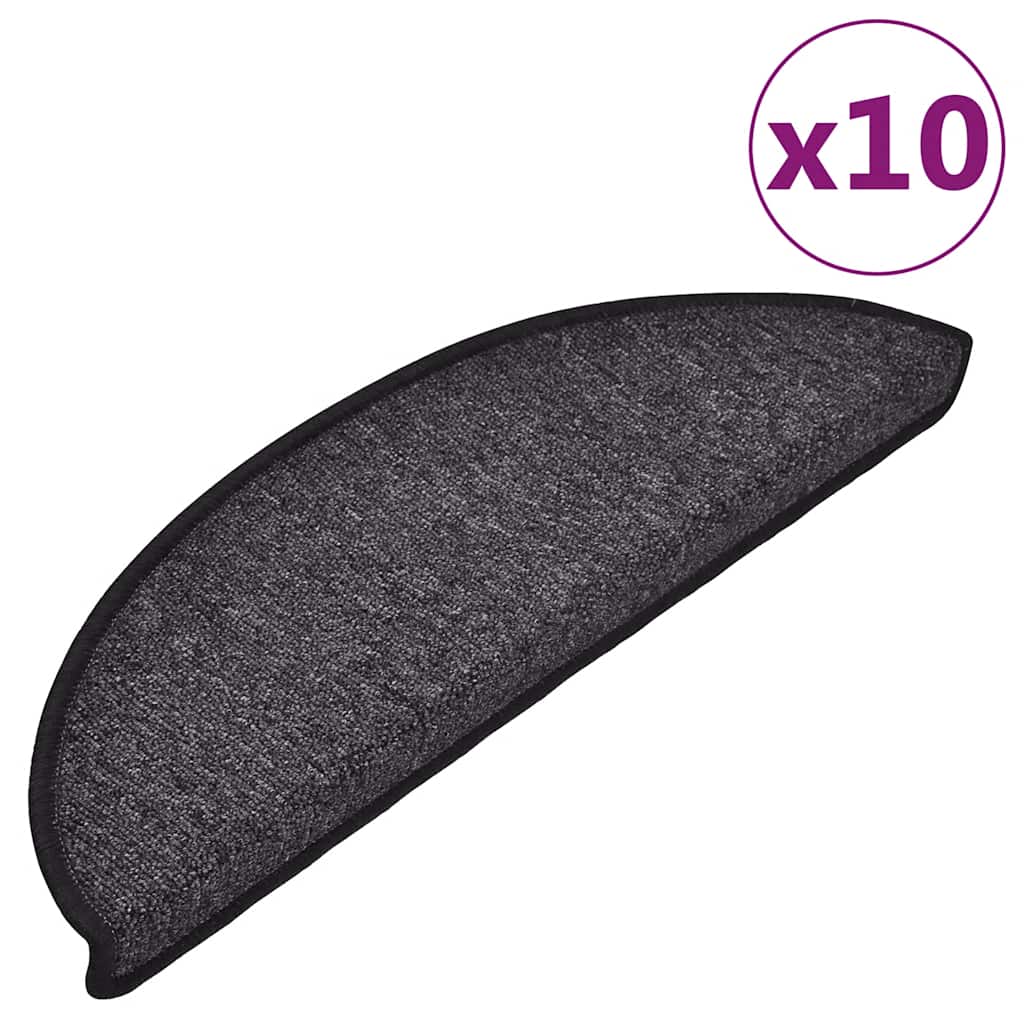 vidaXL Schodov&eacute; rohože 10 ks 56x17x3 cm antracitov&eacute; polkruhov&eacute;
