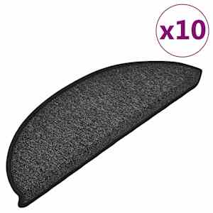 Schodové rohože 10 ks 56 x 17 x 3 cm antracitové půlkulaté - obrázek 2