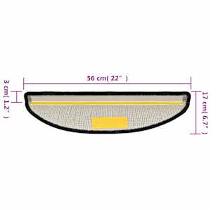 Schodové rohože 10 ks 56 x 17 x 3 cm antracitové půlkulaté - obrázek 8