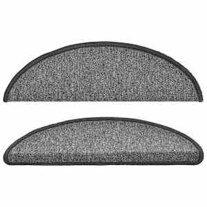 Schodové rohože 10 ks 56 x 17 x 3 cm tmavě šedé, půlkulaté - obrázek 4