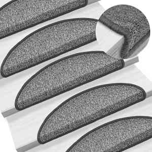 Schodové rohože 10 ks 56 x 17 x 3 cm tmavě šedé, půlkulaté - obrázek 1