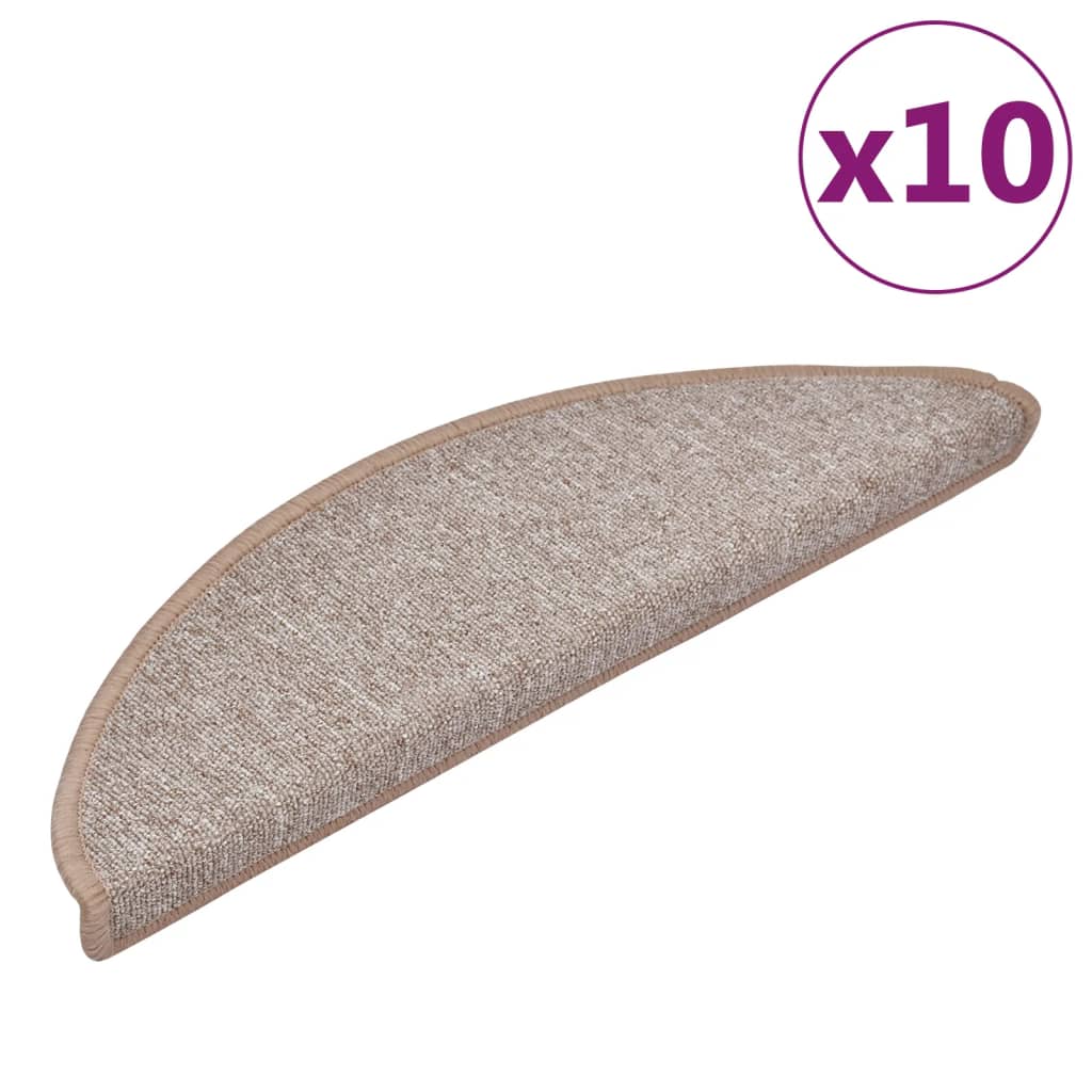 vidaXL Nášlapy na schody 10 ks 56x17x3 cm světle hnědé