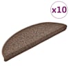 vidaXL trepimatid 10 tk 56 x 17 x 3 cm kohvipruunid poolringikujulised