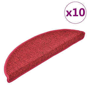 Schodové rohože 10 ks 56 x 17 x 3 cm červené půlkulaté - obrázek 2