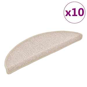 Schodové rohože 10 ks 56 x 17 x 3 cm béžové, půlkulaté - obrázek 2