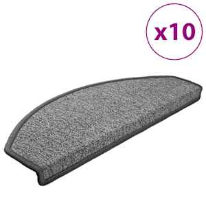 Schodové rohože 10 ks 65 x 24 x 4 cm tmavě šedé, půlkulaté, velké - obrázek 2