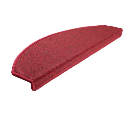 vidaXL Tapis d'escalier 5 pcs 65x24x4 cm Rouge bordeaux