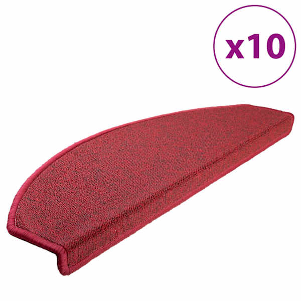 vidaXL trepimatid 10 tk 65 x 24 x 4 cm punased poolringikujulised suured