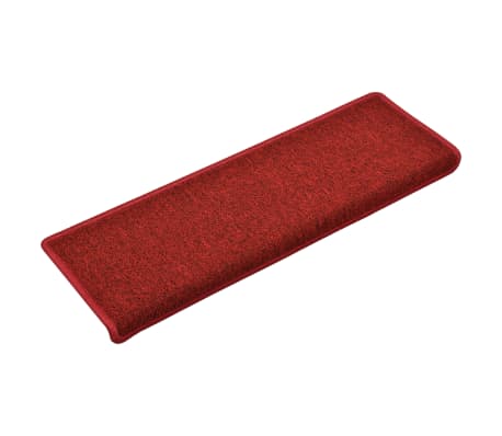 vidaXL kāpņu paklāji, 5 gab., 65x21x4 cm, sarkani