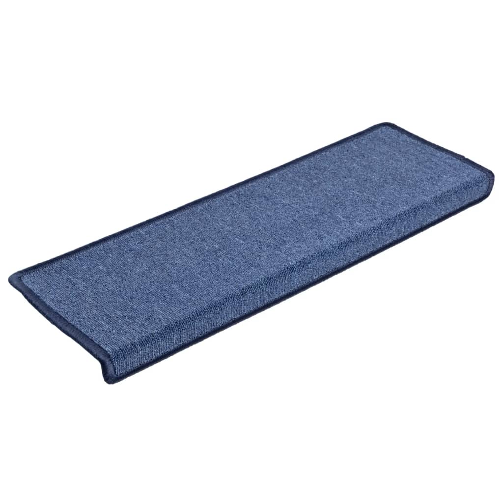 vidaXL Tapetes de escadas 5 pcs 65x21x4 cm azul