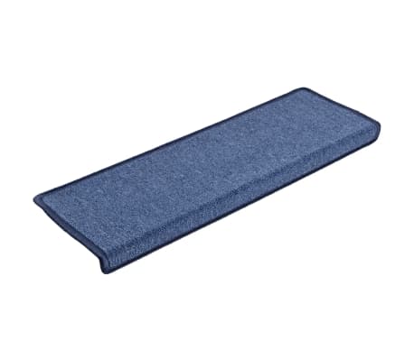 vidaXL Alfombrillas de escalera 5 unidades azul 65x21x4 cm