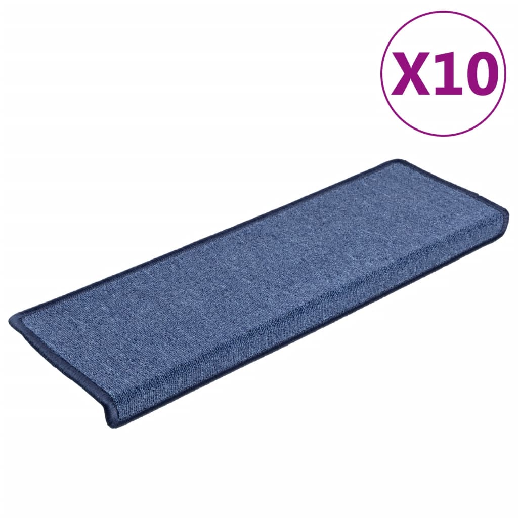 vidaXL Nášlapy na schody 10 ks 65x21x4 cm modré