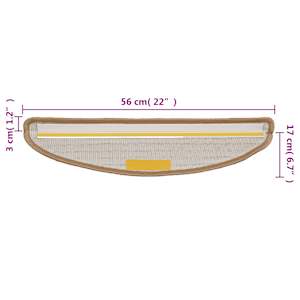 Schodové rohože 10 ks 56 x 17 x 3 cm béžové, půlkulaté - obrázek 8