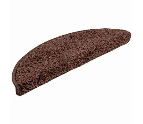 vidaXL Schodov&eacute; rohože 10 ks 56 x 17 x 3 cm hněd&eacute; půlkulat&eacute;