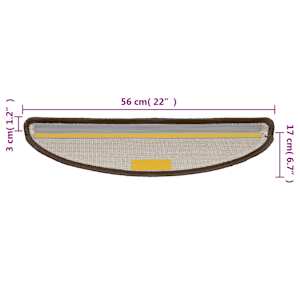 Schodové rohože 10 ks 56 x 17 x 3 cm hnědé půlkulaté - obrázek 8