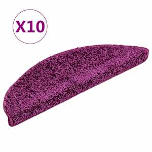 Schodové rohože 10 ks 56x17x3 cm fialové půlkulaté - obrázek 2