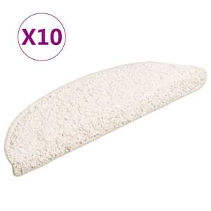 Schodové rohože 10 ks 56 x 17 x 3 cm bílé půlkulaté - obrázek 2