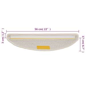 Schodové rohože 10 ks 56 x 17 x 3 cm bílé půlkulaté - obrázek 8