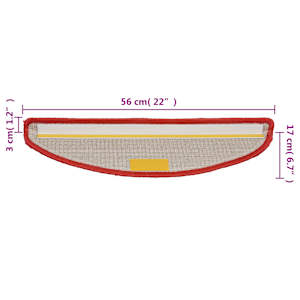 Schodové rohože 10 ks 56 x 17 x 3 cm červené, půlkulaté - obrázek 8
