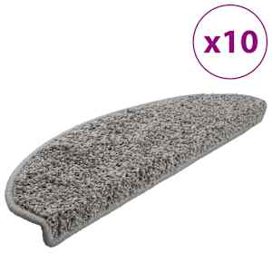 Schodové rohože 10 ks 65 x 21 x 4 cm šedé, půlkulaté, velké - obrázek 2