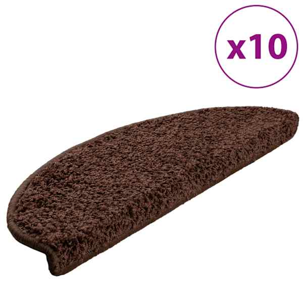 vidaXL trepimatid 10 tk 65 x 21 x 4 cm pruunid poolringikujulised suured