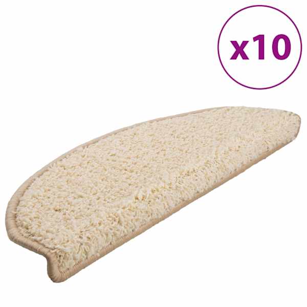 vidaXL trepimatid 10 tk 65 x 21 x 4 cm kreemjad poolringikujulised suured