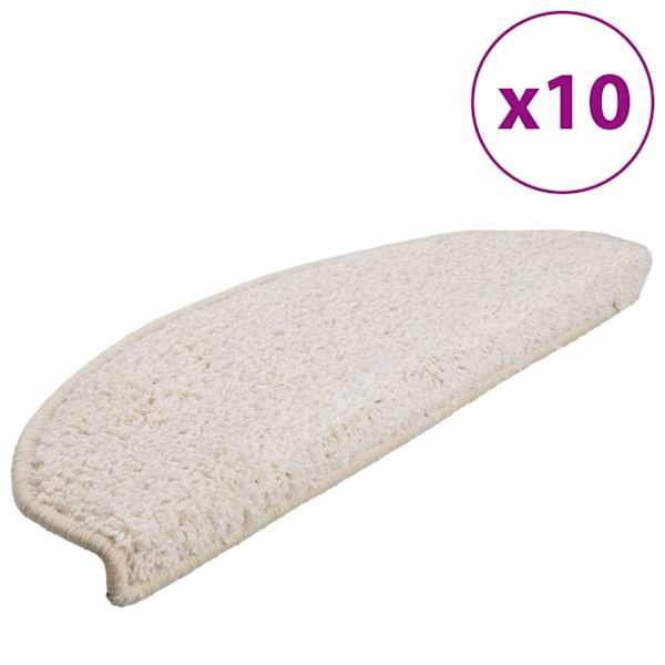 vidaXL trepimatid 10 tk 65 x 21 x 4 cm valged poolringikujulised suured