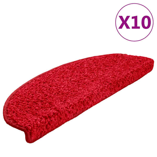 vidaXL trepimatid 10 tk 65 x 21 x 4 cm punased poolringikujulised suured