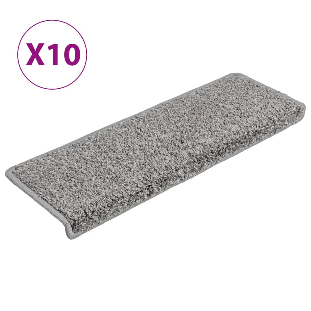 vidaXL Nášlapy na schody 10 ks 65x21x4 cm šedé