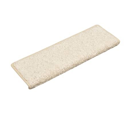 vidaXL Tapis d'escalier 10 pcs 65x21x4 cm Blanc