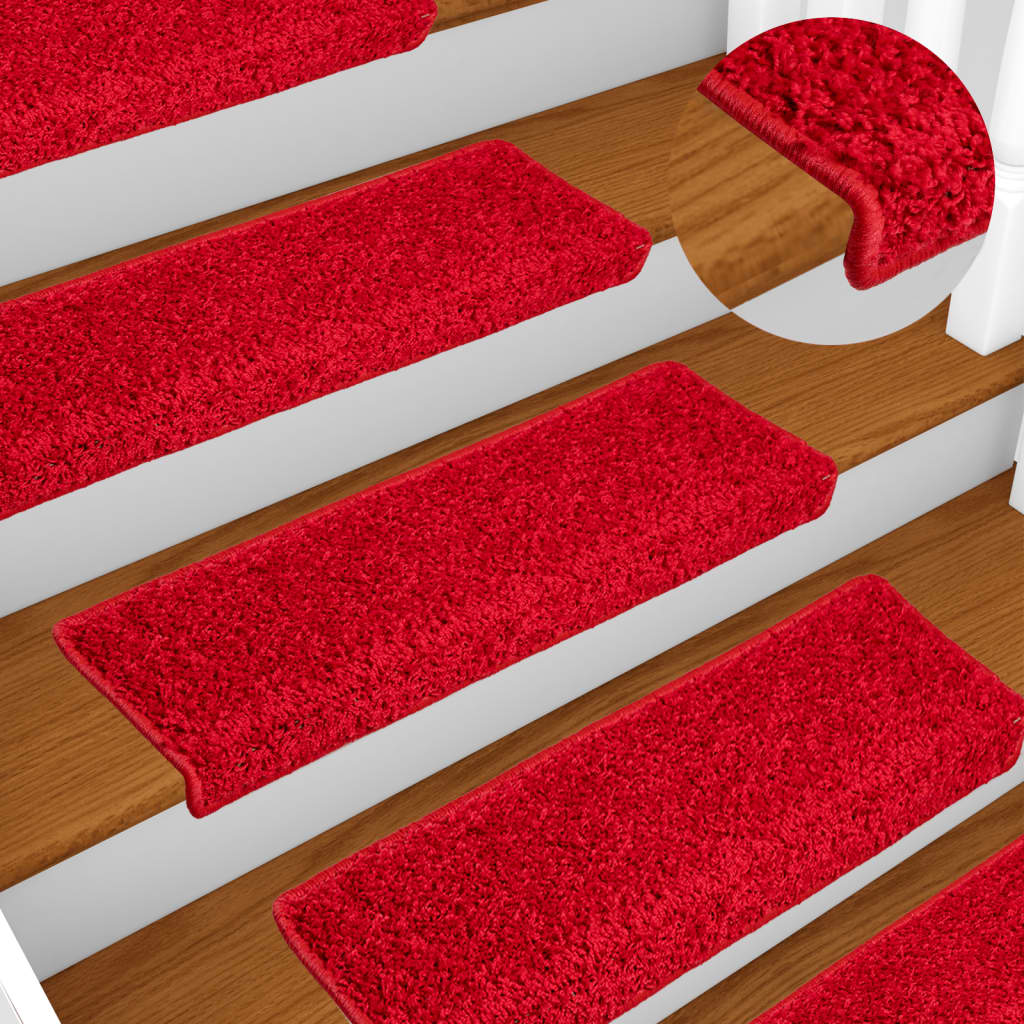 vidaXL Tapis d'escalier 5 pcs 65x25 cm Rouge