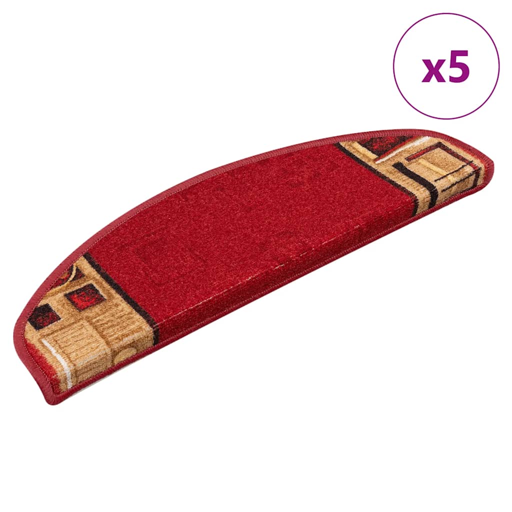 vidaXL Stufenmatten Selbstklebend 5 Stk. 65x21x4 cm Rot
