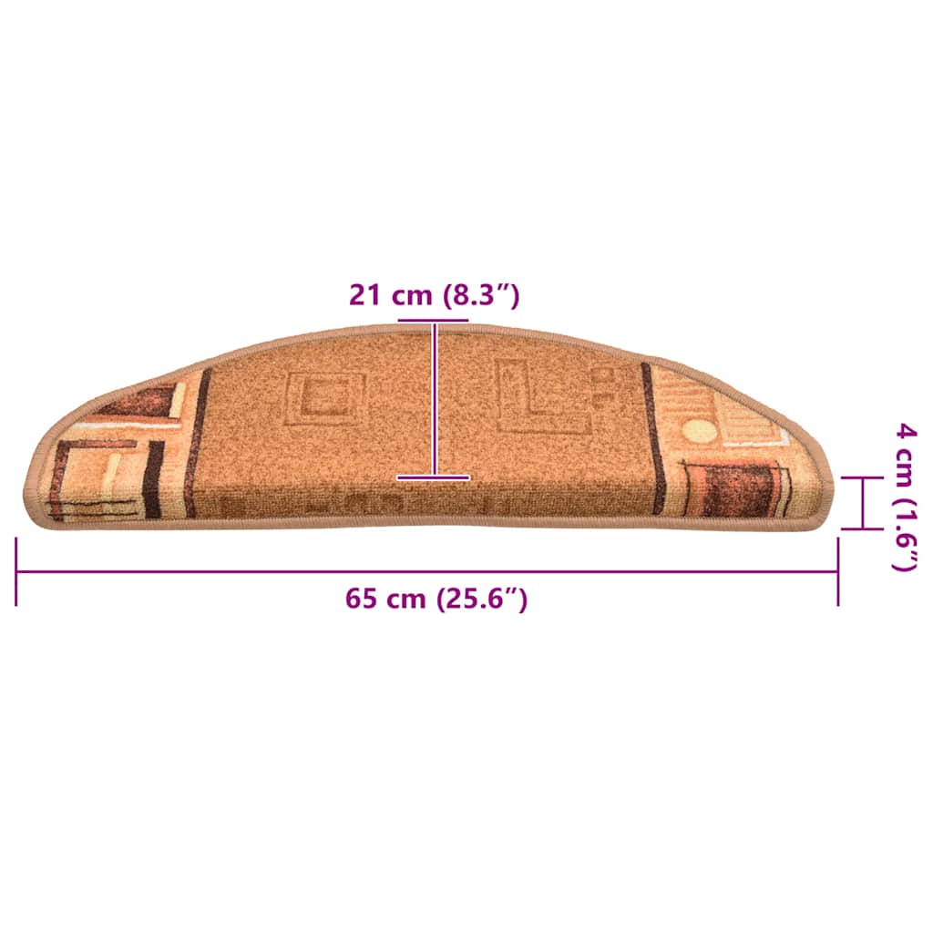 Samolepilne preproge za stopnice 10 kosov 65x21x4 cm bež - slika 9