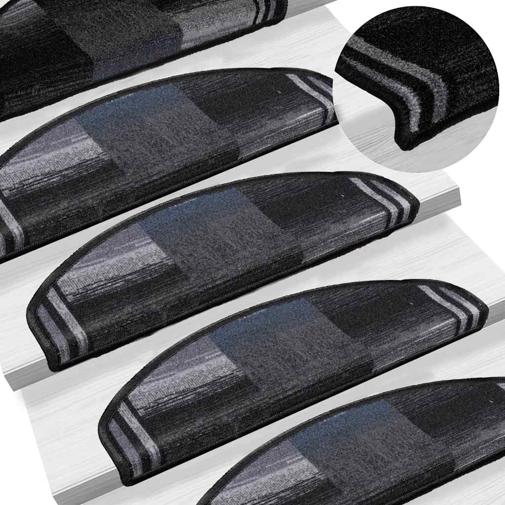 Tappetini Per Scale Autoadesivi 5 Pz 65x25 Cm Nero E Grigio VidaXL 17 width=274