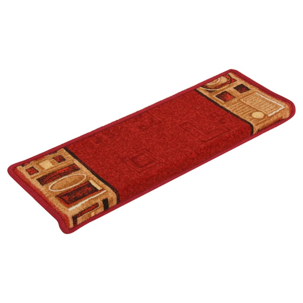 vidaXL Trapmatten zelfklevend 10 st 65x25 cm rood