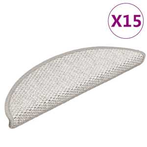 Samolepicí nášlapy na schody sisal 15 ks 56 x 17 x 3 cm platina - obrázek 1