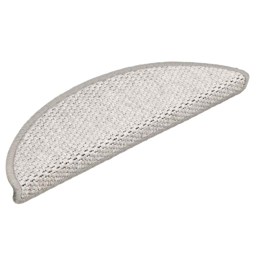 vidaXL Trapmatten zelfklevend 15 st sisal-look 56x17x3 cm platinakleur afbeelding