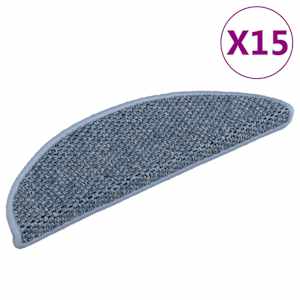Samolepící nášlapy na schody vzhled sisal 15 ks 56x17x3cm modré - obrázek 2