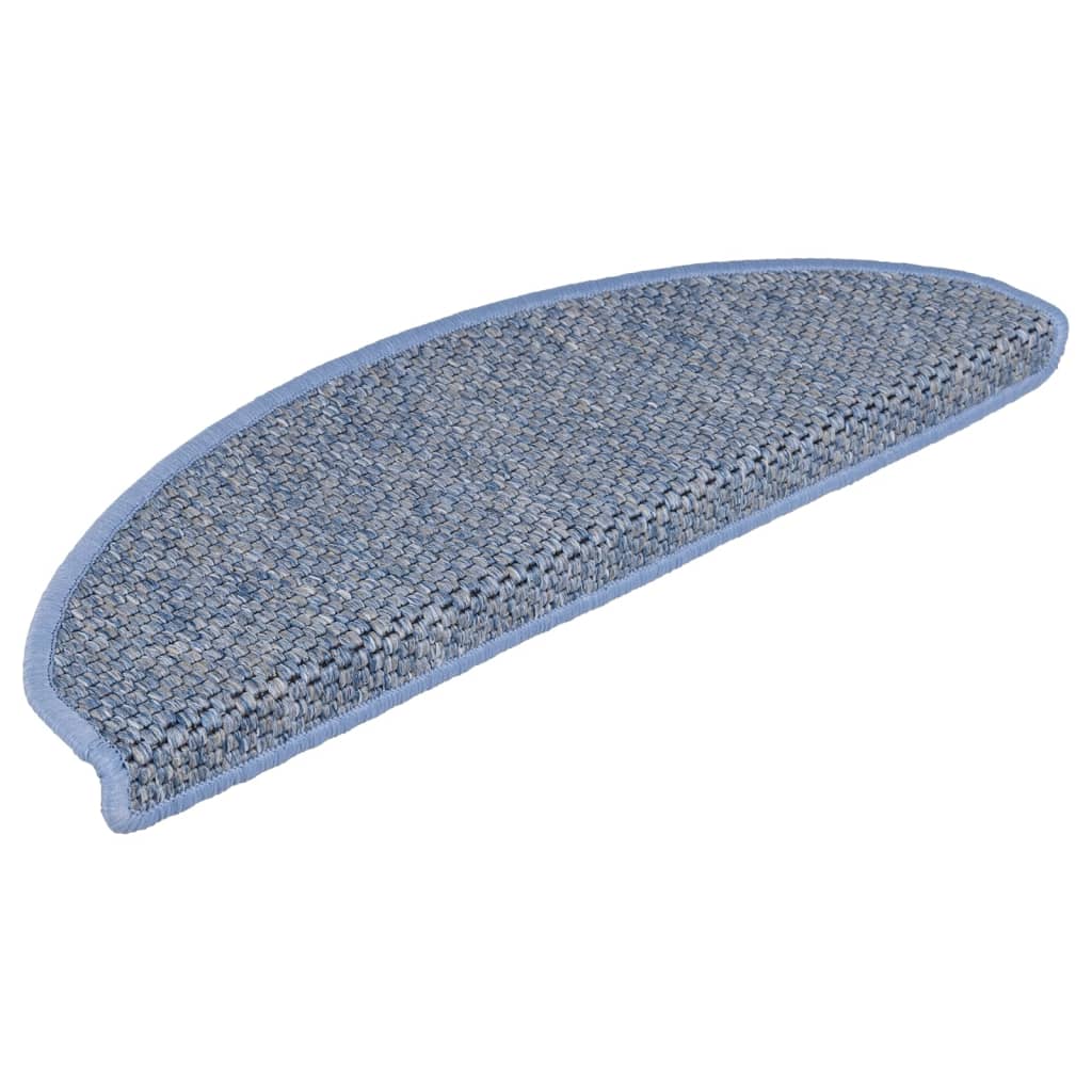 vidaXL Treppenmatten Selbstklebend Sisal-Optik 15 Stk. 56x17x3cm Blau