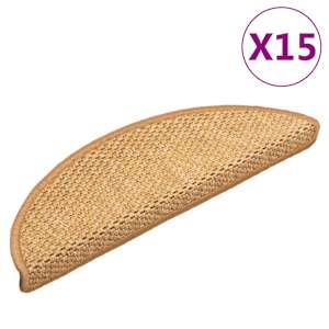 Samolepilne preproge za stopnice 15 kos 56x17x3 cm sisal