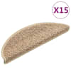 vidaXL isekleepuv trepivaip, 15 tk, 56x17x3 cm, liivakarva