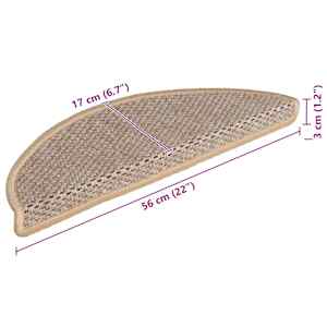 Samolepící nášlapy na schody vzhled sisal 15ks 56x17x3cm béžové - obrázek 9
