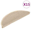 vidaXL isekleepuv trepivaip, 15 tk, 56x17x3 cm, berber