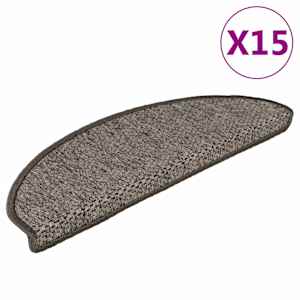 Samolepilne preproge za stopnice sisal 15 kosov 65x21x4 cm